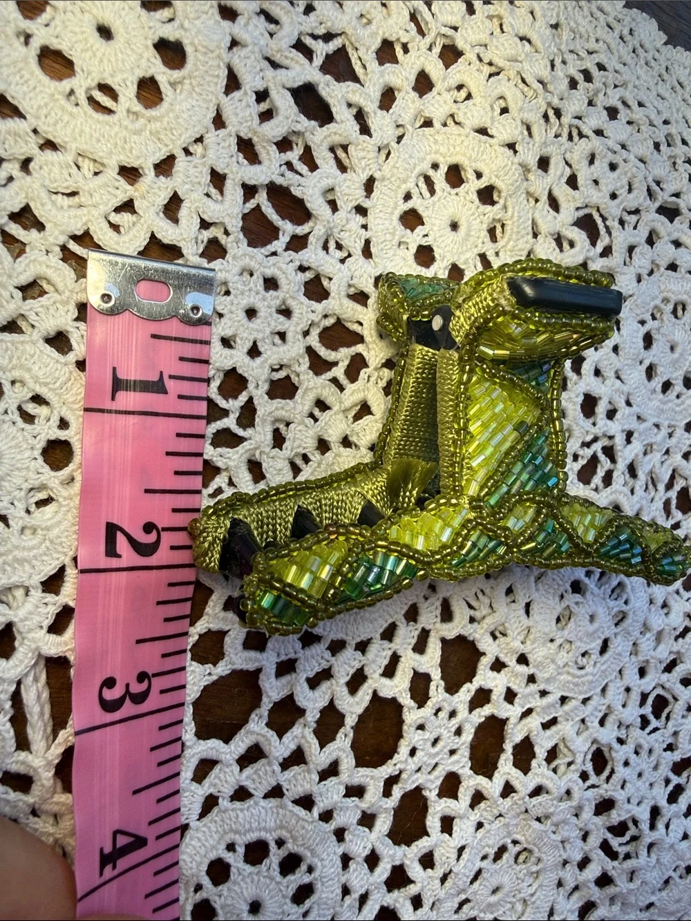 Handmade beaded green